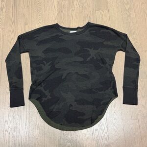 TNA Olive Green & Black Camo Waffle Crewneck